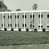 Exterior of Cornelia Storrs Adair Gym, 1963