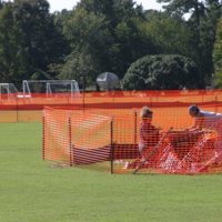 Construction and archaeology work on the Martha Barksdale Athletic Fields, September 21, 2004